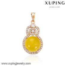 32890 Xuping perfect doublure peau jaune opale boule pendentif raffiné or rempli de bijoux pour les femmes